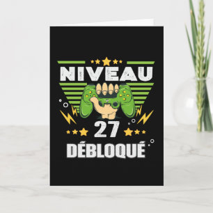 Cadeau 27 ans Anniversaire Gamer Niveau 27 Kaart