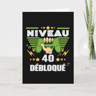Cadeau 40 ans Anniversaire Gamer Niveau 40 Kaart