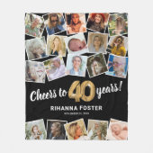Cadeau 40e verjaardag Multi Foto Fleece Deken (Voorkant)