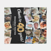 Cadeau 40e verjaardag Multi Foto Fleece Deken (Voorkant (Horizontaal))
