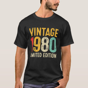 Cadeau 42e verjaardag 42 jaar oud vintage 1980 t-shirt