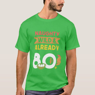 Cadeau 80 jaar verjaardag vrouwen Kip meisje T-shirt