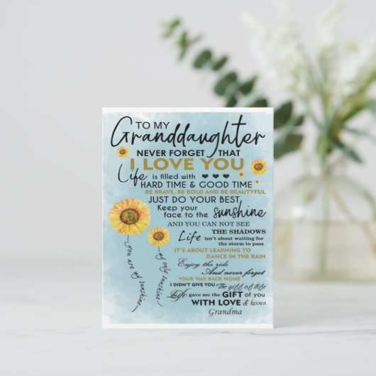 Cadeau aan mijn kleindochter, verjaardagscadeau vo kaart (Staand voorkant)