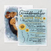 Cadeau aan mijn kleindochter, verjaardagscadeau vo kaart (Voorkant / Achterkant)