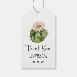 Cadeau-aandank klein cactus-succulent babyfeestje  cadeaulabel