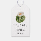 Cadeau-aandank klein cactus-succulent babyfeestje cadeaulabel (Achterkant)