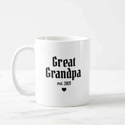 Cadeau aankondiging zwangerschap overgrootvader koffiemok (Links)