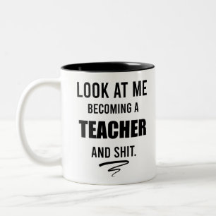 Cadeau Afstudeerfeest Leraar Grappig Cadeau voor L Tweekleurige Koffiemok