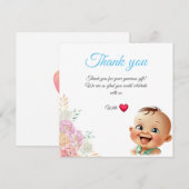 Cadeau baby 2-kaart bedankkaart (Voorkant / Achterkant)