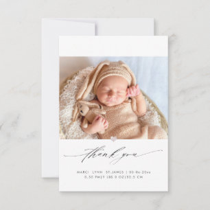Cadeau Baby Shower Dank Je Chic Calligrafie Schrif Bedankkaart