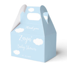 Cadeau Baby Shower Doos Blauw Wolken Cute Minimaal