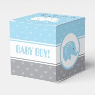 Cadeau Baby Shower Doos met Olifant 2" x 2" - Jong Bedankdoosjes