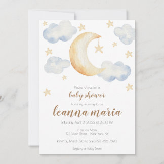 Cadeau Baby Shower Geslacht Onthulling Maan Sterre Kaart