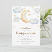 Cadeau Baby Shower Geslacht Reveal Maan Sterren Ui Kaart (Staand voorkant)