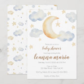 Cadeau Baby Shower Geslacht Reveal Maan Sterren Ui Kaart (Voorkant / Achterkant)