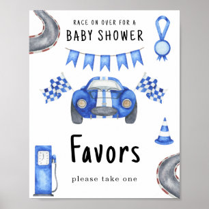 Cadeau baby shower Race auto, neem er een Poster