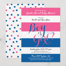 Cadeau baby shower uitnodiging voor geslacht onthu