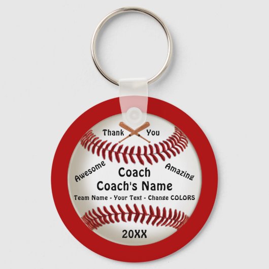 Cadeau Bedanken voor Honkbal Coach, Honkbal Sleutelhanger (Voorkant)