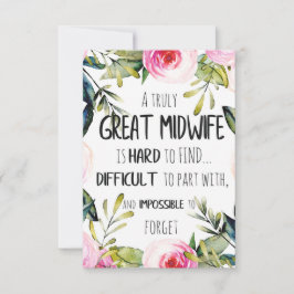 Cadeau bedankkaart voor verloskundige Doula-prakti