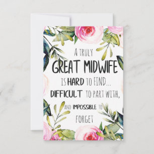 Cadeau bedankkaart voor verloskundige Doula-prakti