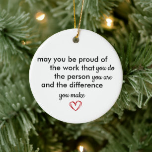 Cadeau Bedankt, Persoonlijk Wees Trots op Jou, Keramisch Ornament