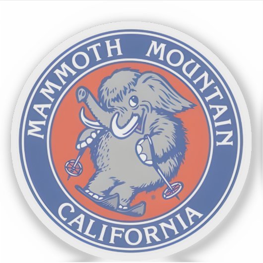 Cadeau bergen van het Mammoth Mountain-skigebied u Sticker (Voorkant)
