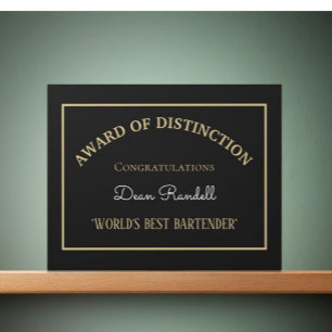 Cadeau! Beste Bartender Plaque ter wereld Fotoplaat