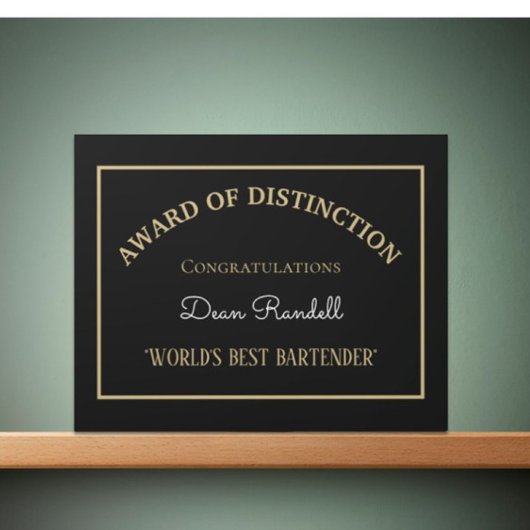Cadeau! Beste Bartender Plaque ter wereld Fotoplaat