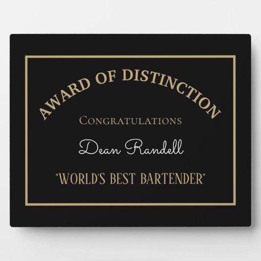Cadeau! Beste Bartender Plaque ter wereld Fotoplaat (Voorkant)