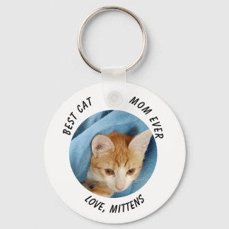 Cadeau Beste Mama Kat Gepersonaliseerde Kat Foto e Sleutelhanger
