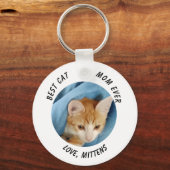 Cadeau Beste Mama Kat Gepersonaliseerde Kat Foto e Sleutelhanger (Voorkant)