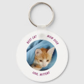 Cadeau Beste Mama Kat Gepersonaliseerde Kat Foto e Sleutelhanger (Achterkant)