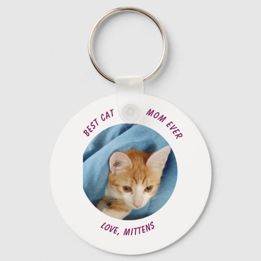 Cadeau Beste Mama Kat Gepersonaliseerde Kat Foto e Sleutelhanger (Achterkant)
