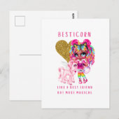 Cadeau beste vriendin voor meisjes, Magische eenho Briefkaart (Voorkant / Achterkant)