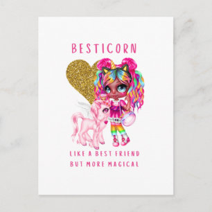 Cadeau beste vriendin voor meisjes, Magische eenho Briefkaart