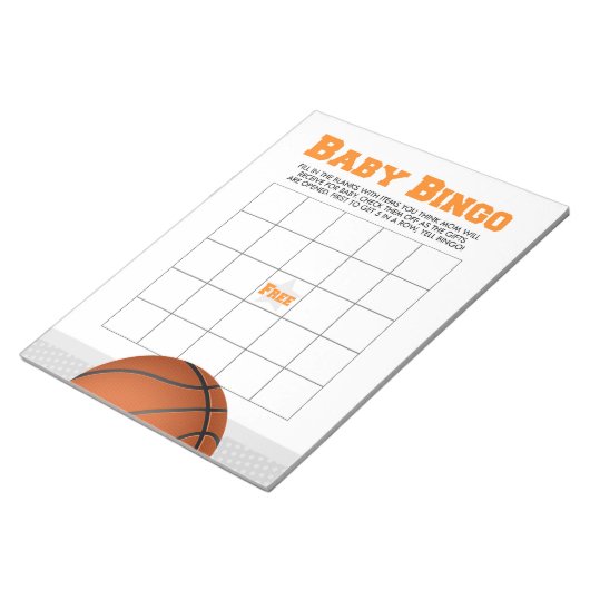 Cadeau Bingo Basketbal Baby shower Game Pack Notitieblok (Schuin)