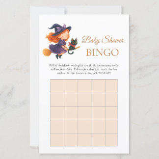 Cadeau-bingo spel voor babyfeestje voor heksje