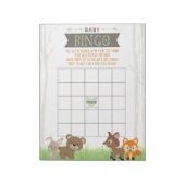 Cadeau Bingo Woodland Animals Baby shower Game Pac Notitieblok (Linkerzijde)
