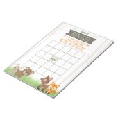 Cadeau Bingo Woodland Animals Baby shower Game Pac Notitieblok (Schuin)