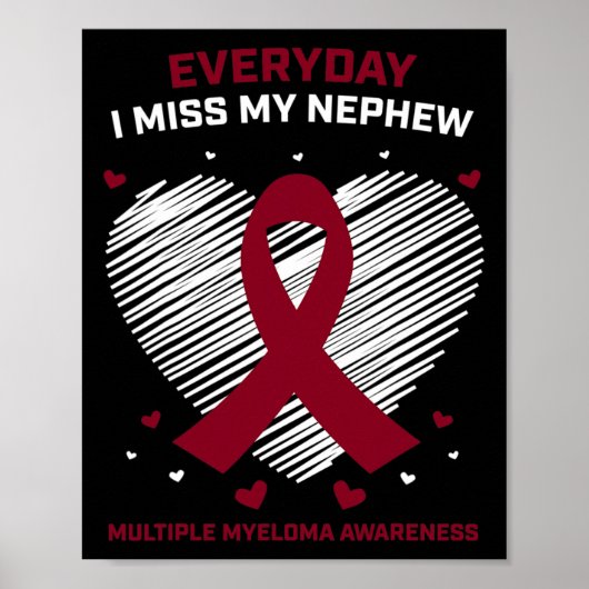 Cadeau bloedkankerproducten neefje multipel myeloo poster (Voorkant)