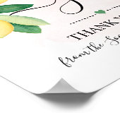 Cadeau Bord Bruiloft Bruidsfeest Roze Citroenen Bo Poster (Hoek)