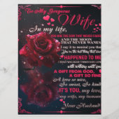 Cadeau brief aan mijn vrouw, koppel liefde trouwca menu (Voorkant)