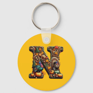 Cadeau Brief N Thanksgiving stijl Sleutelhanger