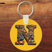 Cadeau Brief N Thanksgiving stijl Sleutelhanger (Achterkant)