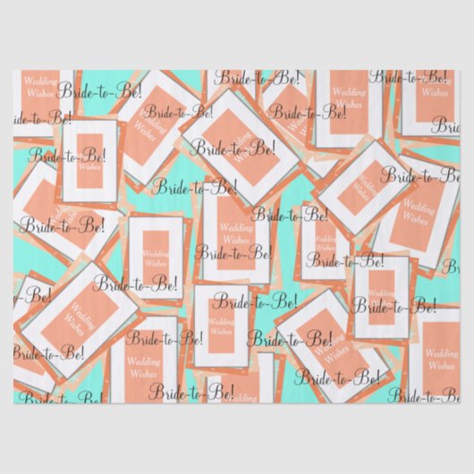 Cadeau bruiloft cantaloupe blauw tissuepapier (Voorkant)