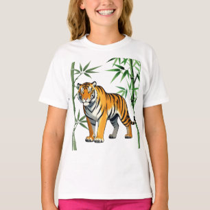 Cadeau Cartoon Tijger Tijgerliefhebber Oranje Zwar T-shirt