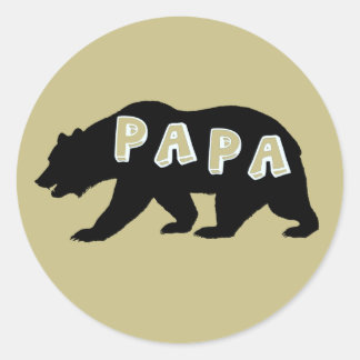 Cadeau de fête des pères Papa Beer Vintage Ronde Sticker