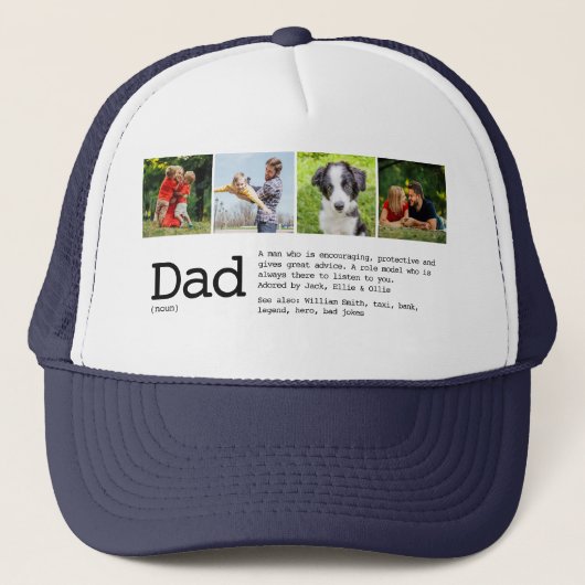 Cadeau definitie fotocollage trucker pet (Voorkant)