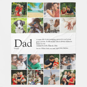 Cadeau definitie spreuk fotocollage groot fleece deken