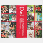Cadeau definitie spreuk fotocollage rood groot fleece deken (Voorkant (Horizontaal))